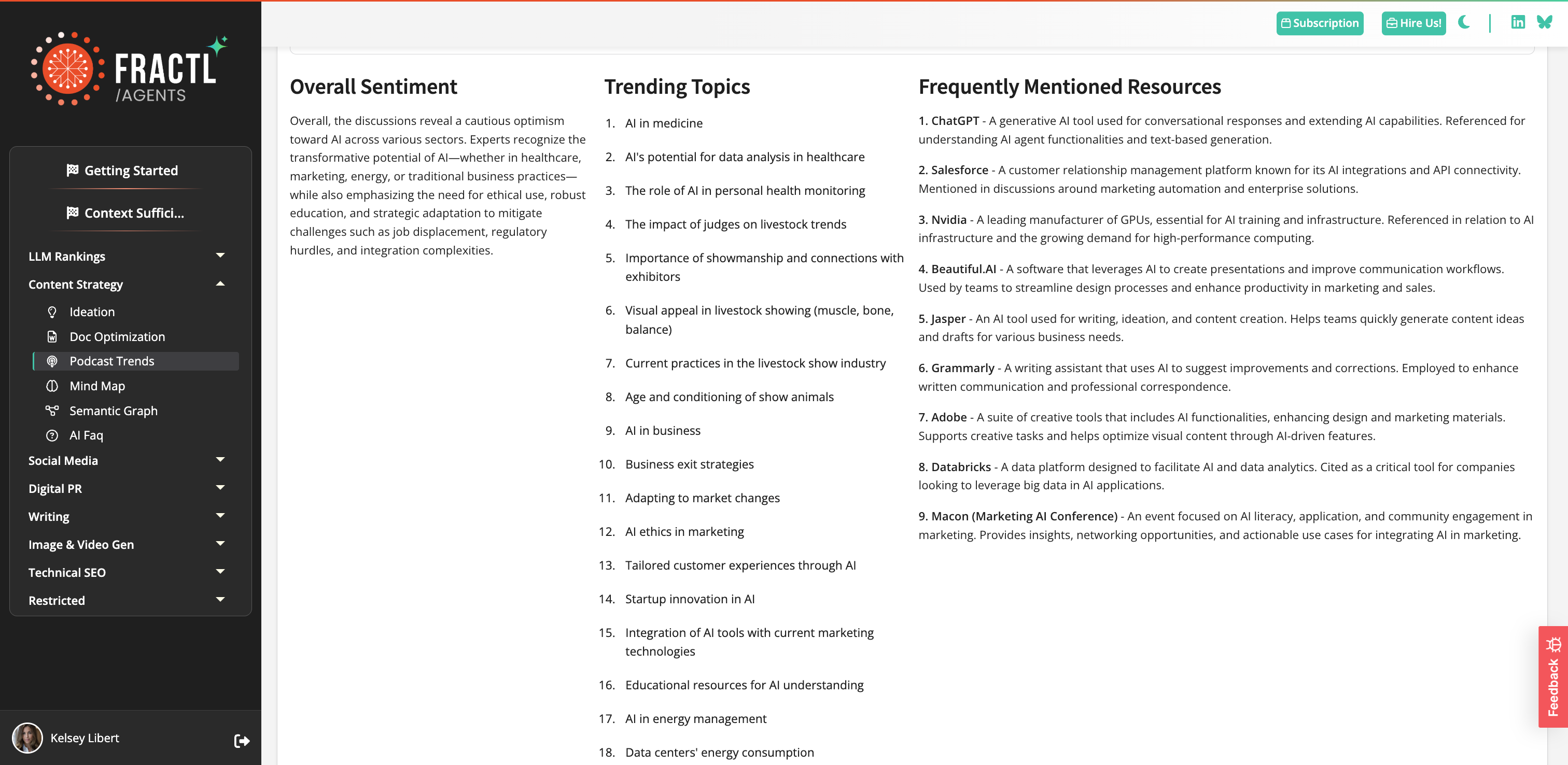 Podcast Trends Agent Dashboard